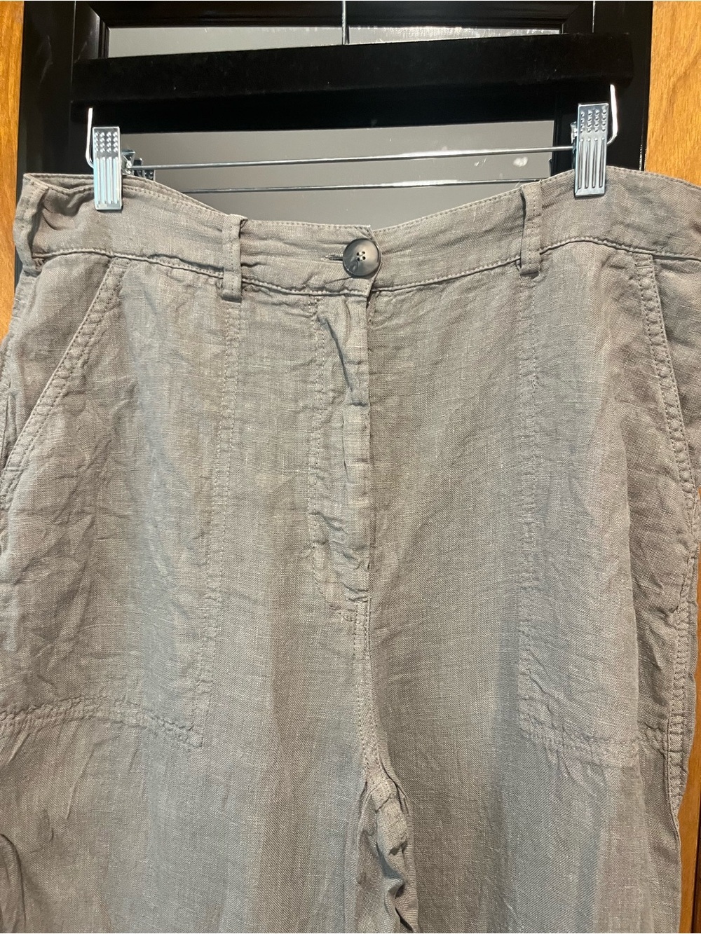 Zara Wide-Leg Pants in Light Beige with Brown Belt - Picture 10 of 11